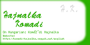 hajnalka komadi business card